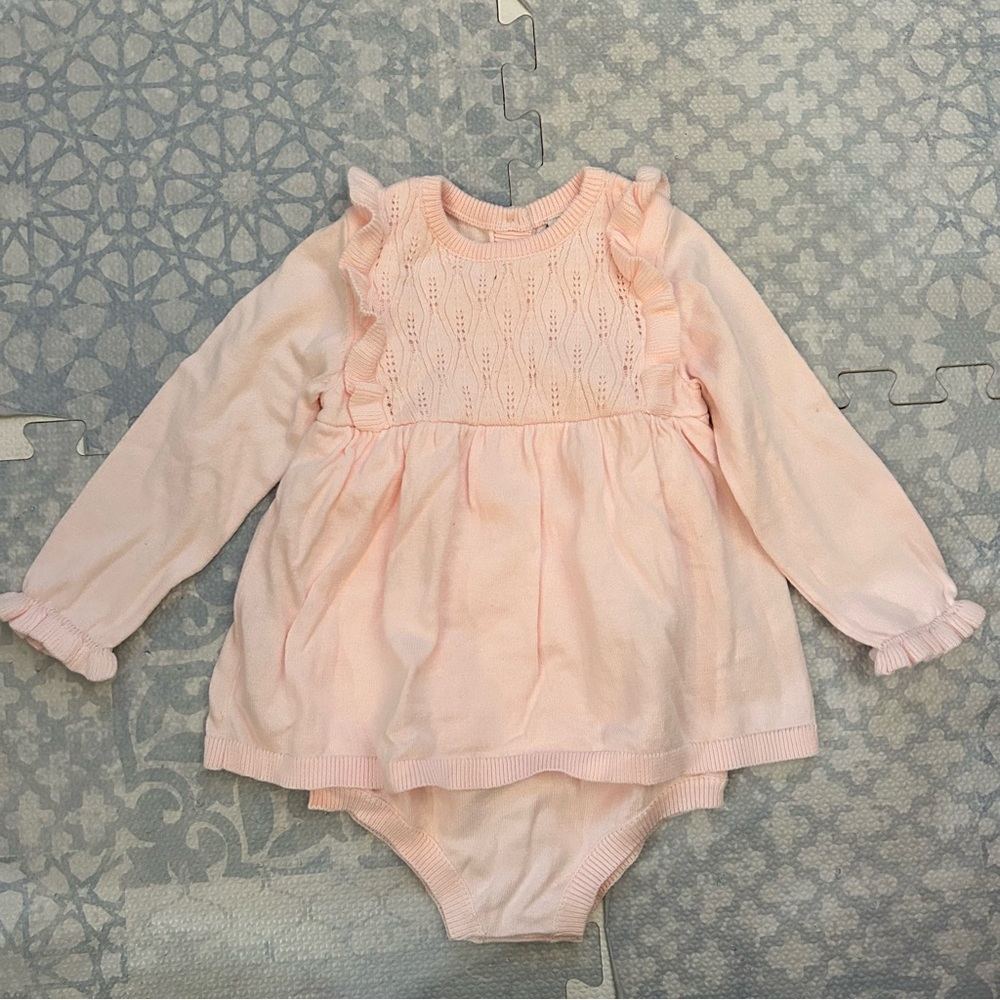 Janie and Jack Pink Ruffled Baby Dress with Bloomers